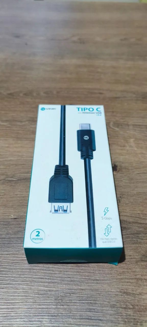 Cabo Extensor Usb Tipo C Para Usb-a Fêmea Vinik 2m Preto - Foto 4