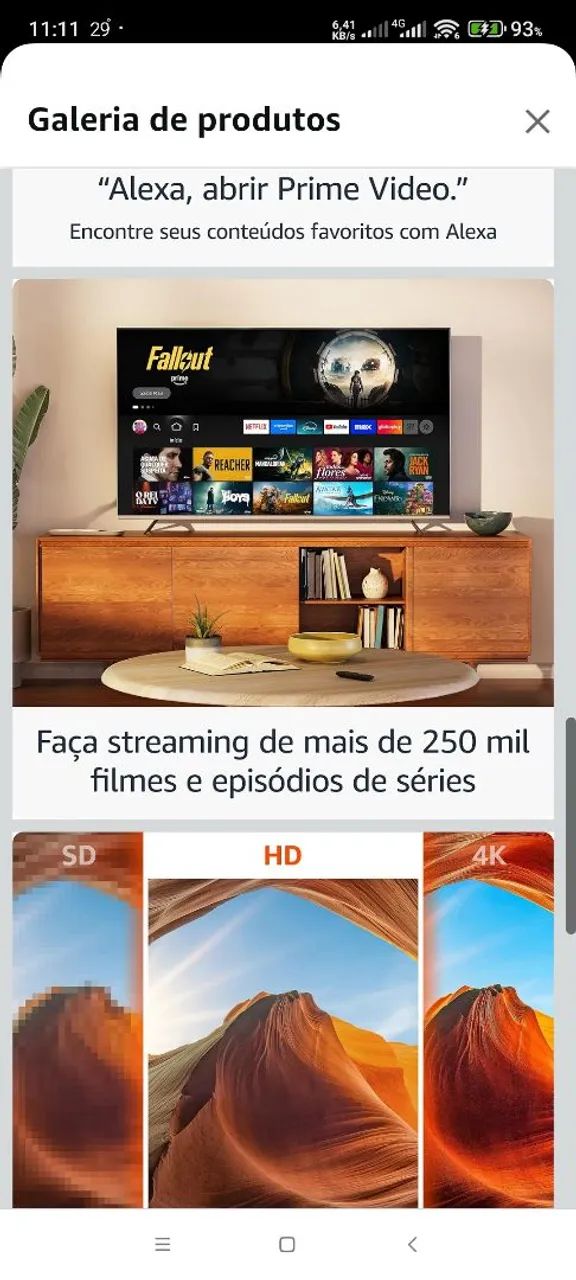 Fire Tv Stick Hd Com Comandos Por Voz Amazon Preto De Voz - Foto 5