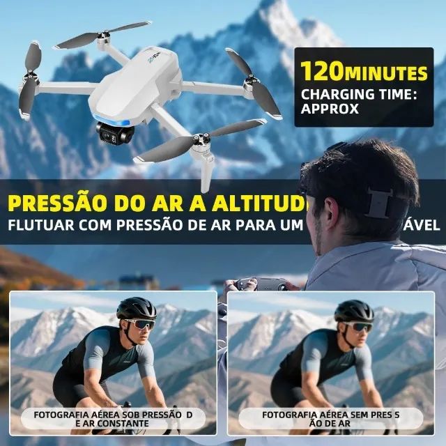 Drone S-x1 Com Tela Câmera Gps Gimbal De 3 Eixos E 2 Bateria - Foto 5