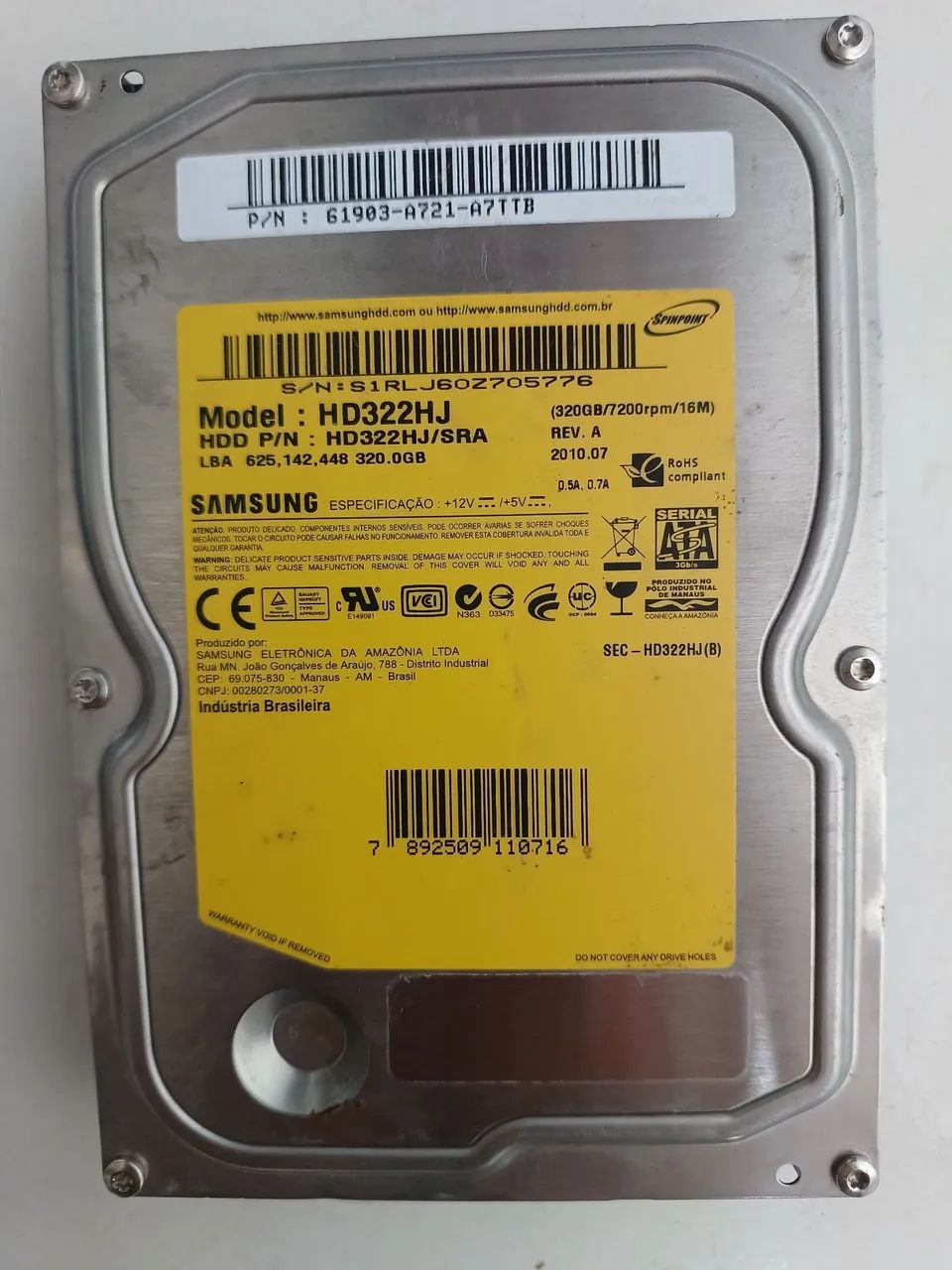 Hd Samsung 320 GB 100% saudável 50 reais  - Foto 3