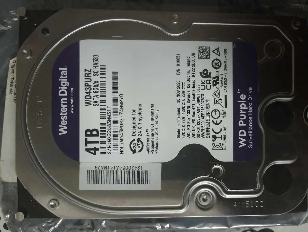 HD WD PURPLE 4TB - Foto 3