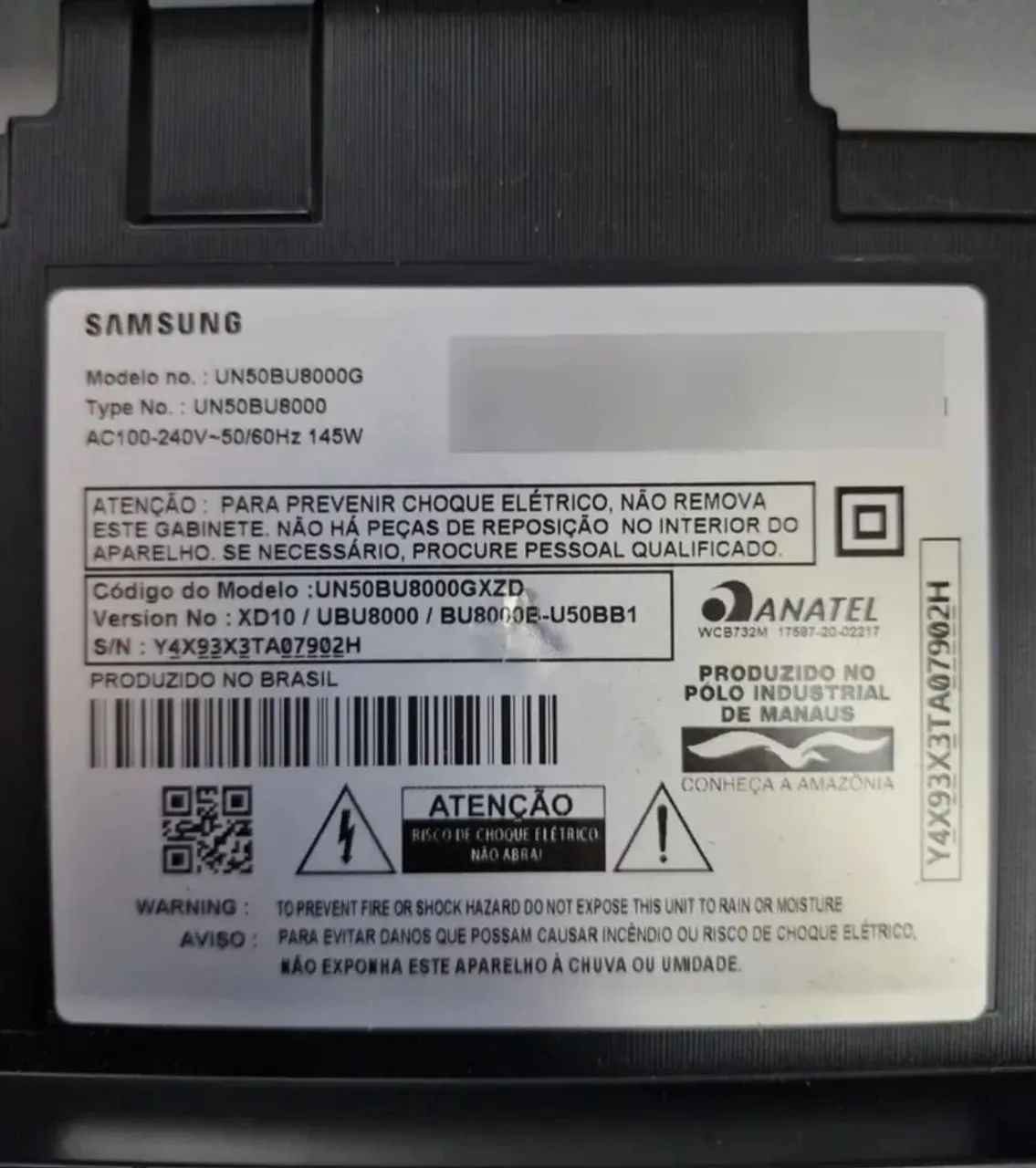Placa principal TV Samsung 50 polegadas modelo:UN50BU8000G