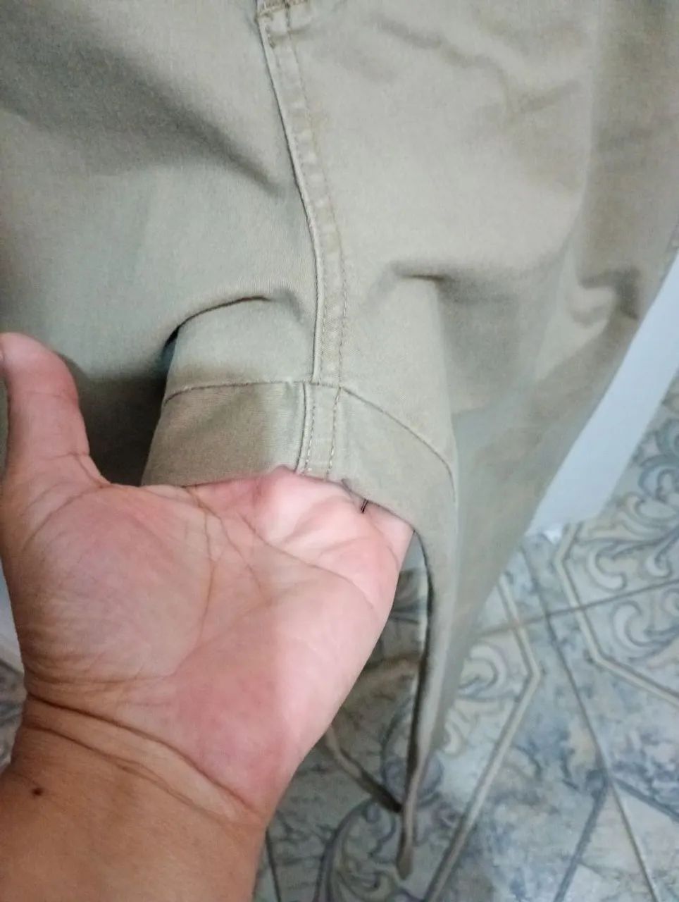 Calça masculina bege Hering . - Foto 3