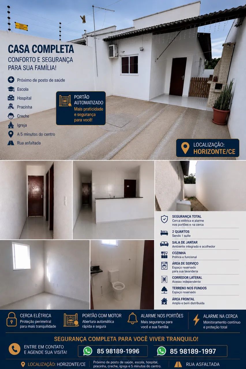     Repasse de Casa em Horizonte/CE | 2 Quartos | 1 Suíte