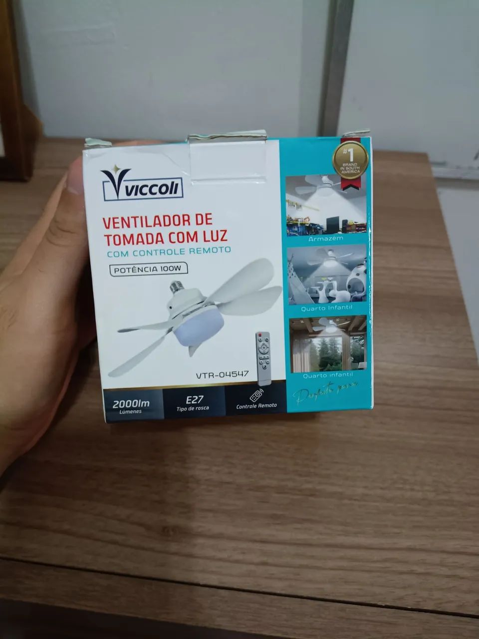 Lâmpada com ventilador e controle remoto - Foto 2