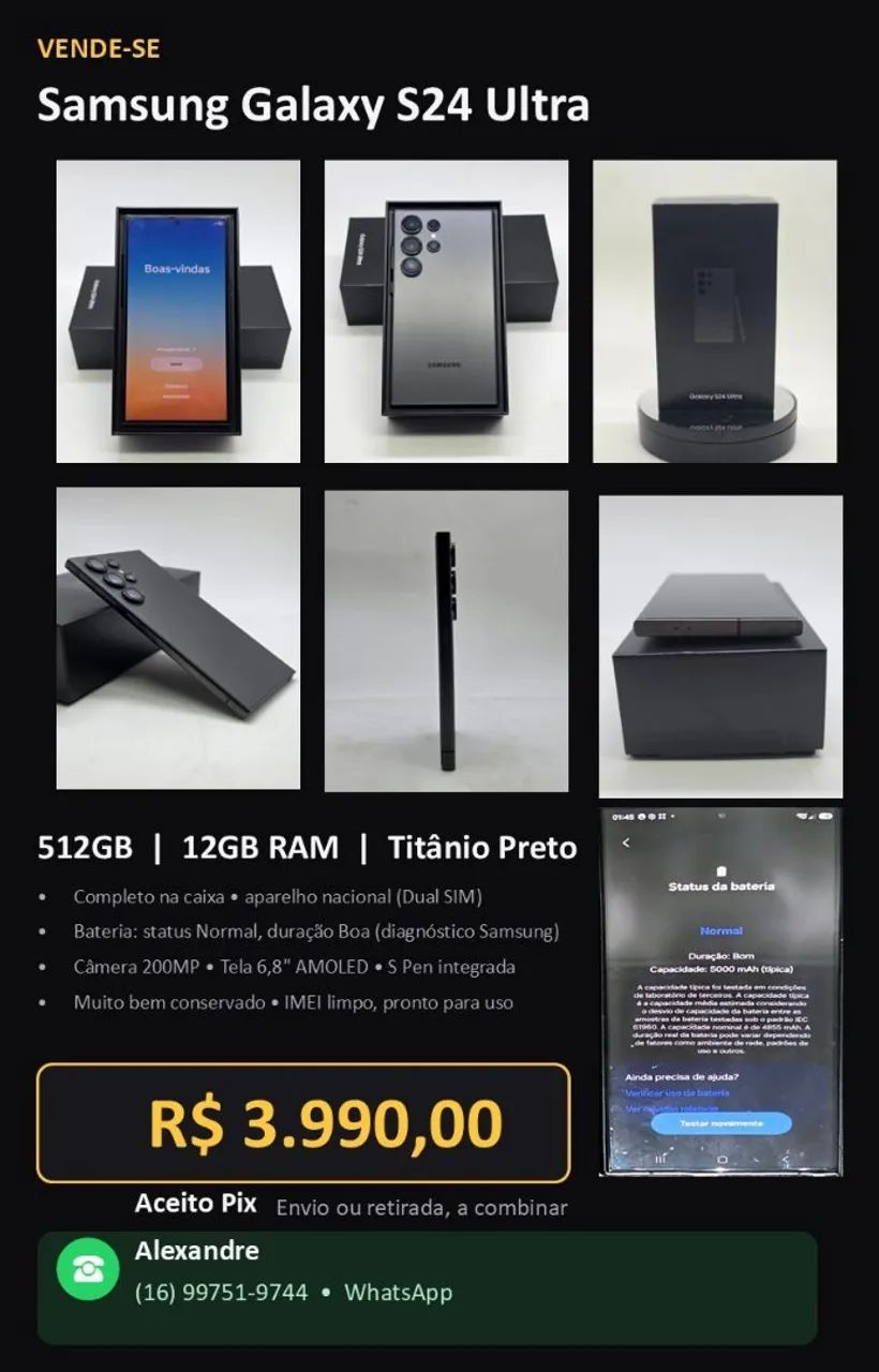 Samsung S24 Ultra - IMPERDÍVEL!!!