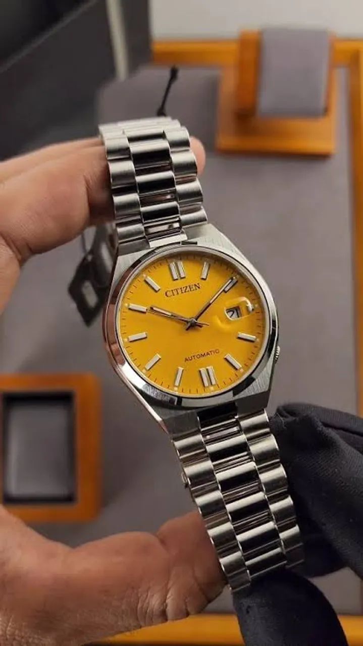 Relógio Citizen Tsuyosa Automático Amarelo