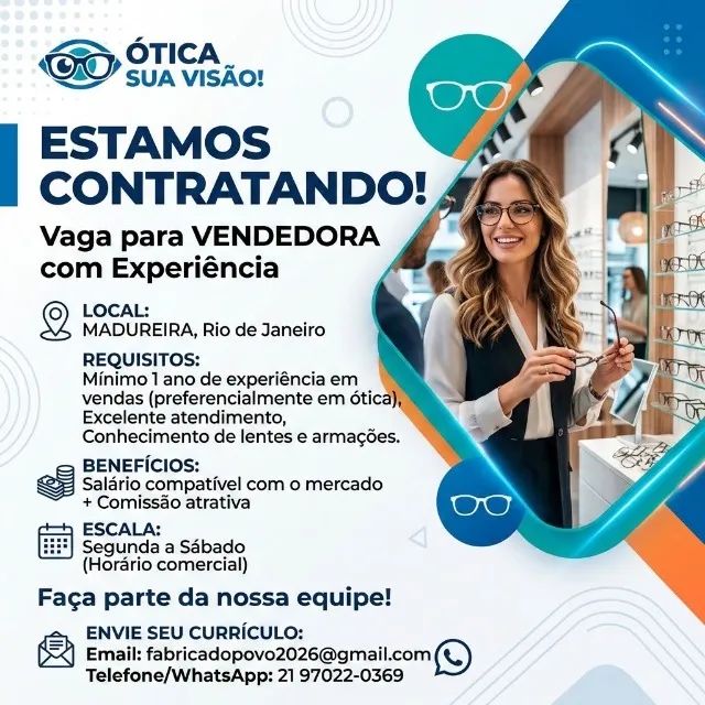 Vendedora de Ótica 