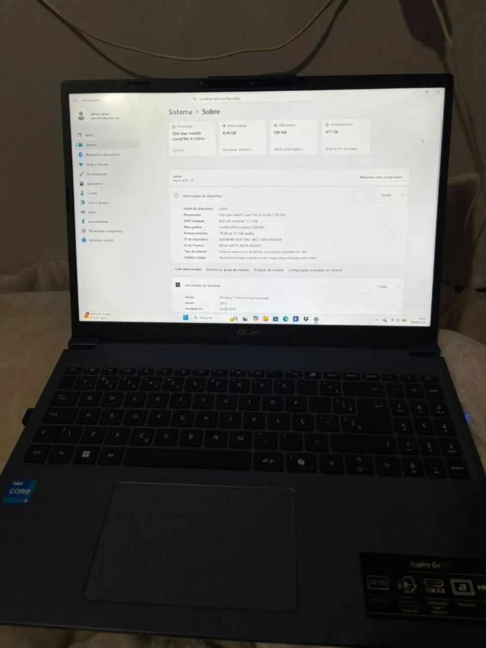 Vendo notebook Acer aspire go 15 Intel core i5 - Foto 2