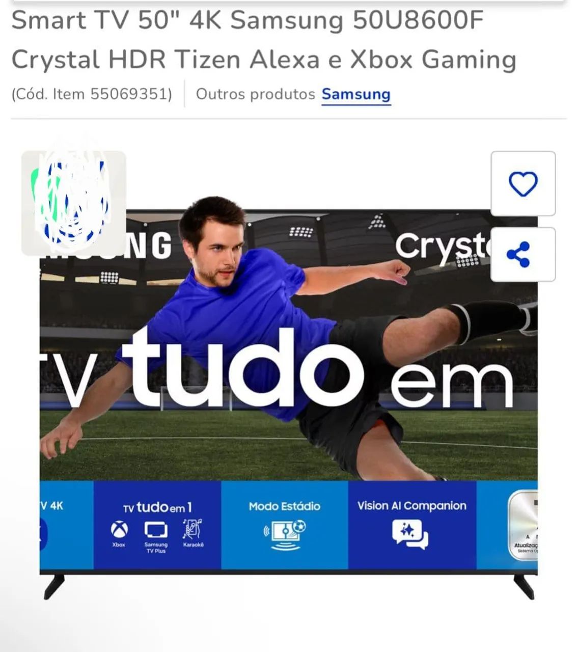 Tv sansung cristal