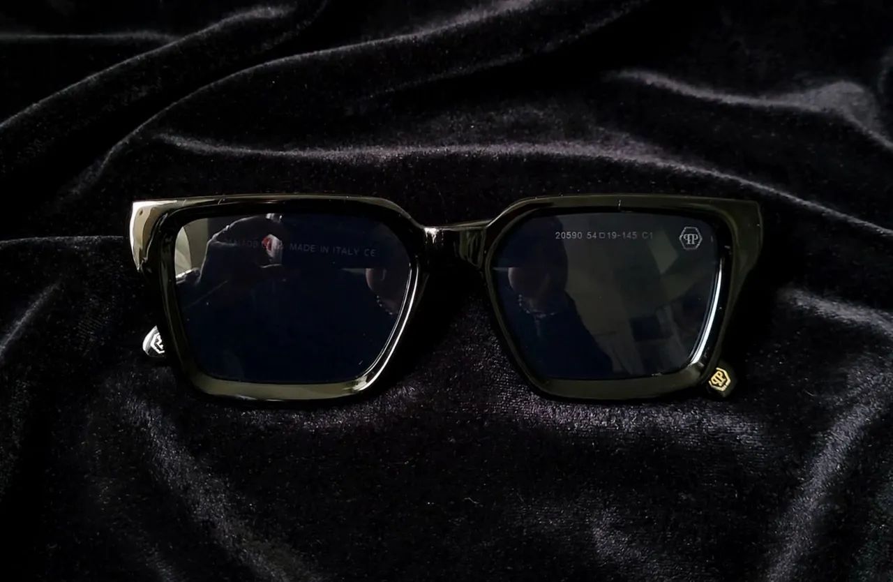 Óculos de sol Philippe Plein PRETO BRILHANTE 