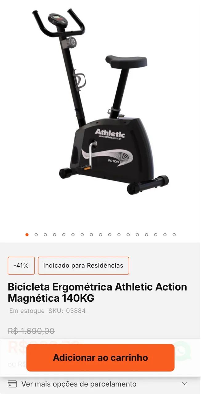 Bicicleta Ergométrica Athletic Action Magnética 140KG - Foto 5