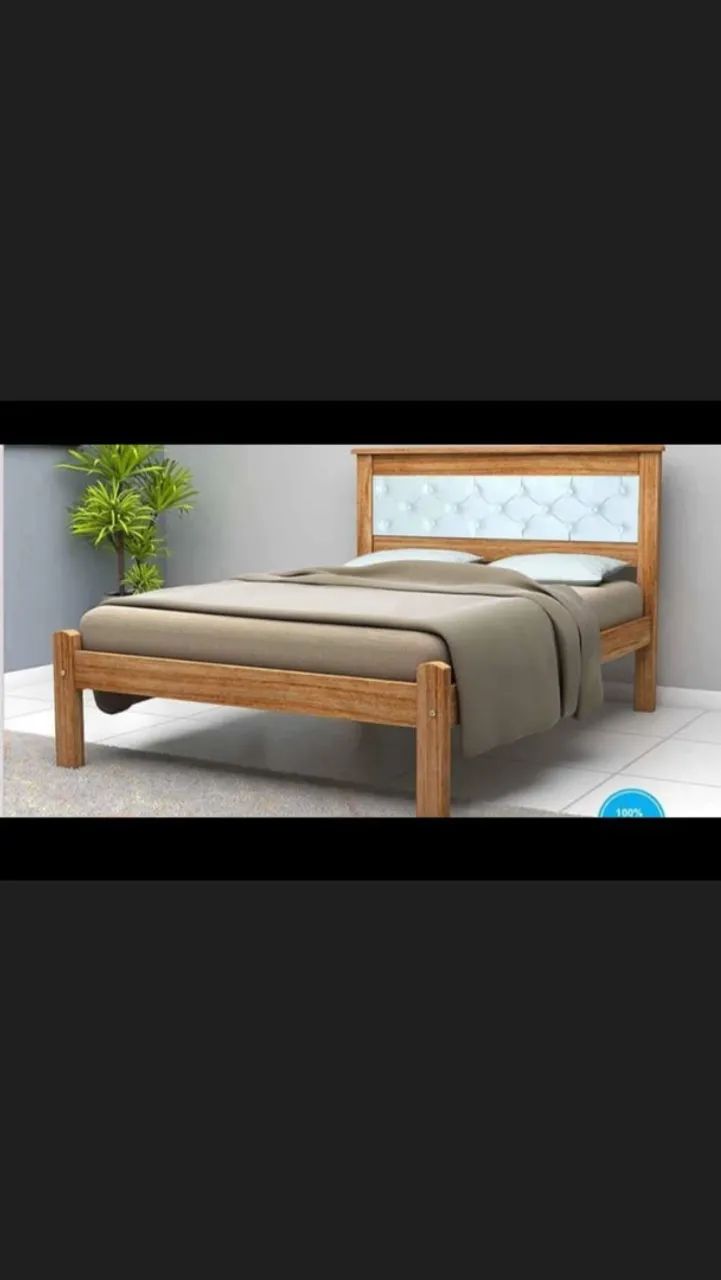 Cama de madeira rústica 
