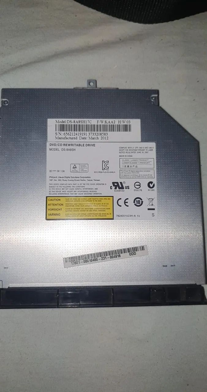 Gravador de DVD/CD para Notebook (Modelo DS-8A8SH) - Original e Conservado - Foto 4