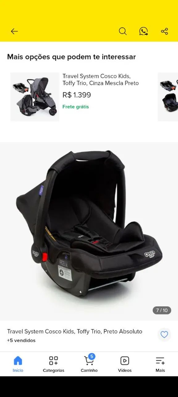Bebê conforto com carrinho nunca usados