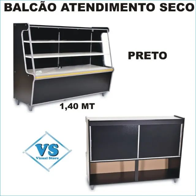Balcão Seco em MDF 1,40 MTS Cor Preto
