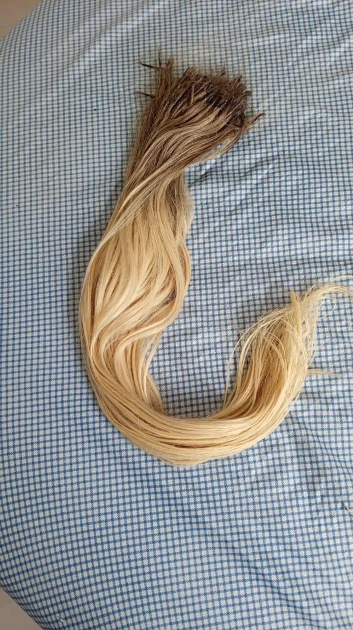 Cabelo humano Loiro claro 60 cm  - Foto 2
