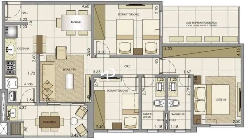 Apartamento com 3 quarto(s) no bairro Cidade Alta em Cuiabá - MT - Foto 2