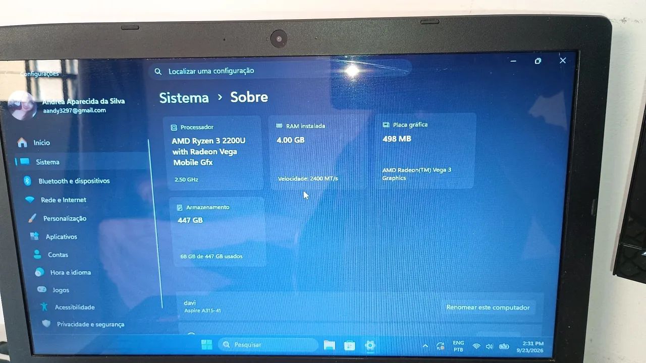 Notebook Acer Aspire A315-41 - Foto 3