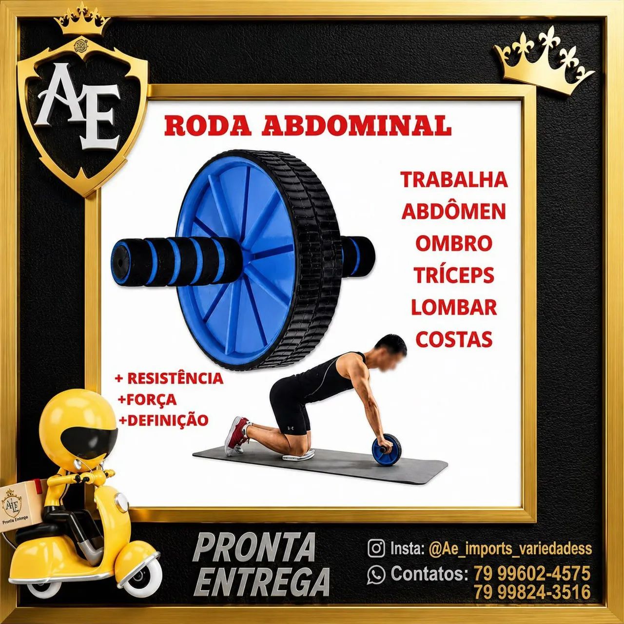 Rolo abdominal com tapete 