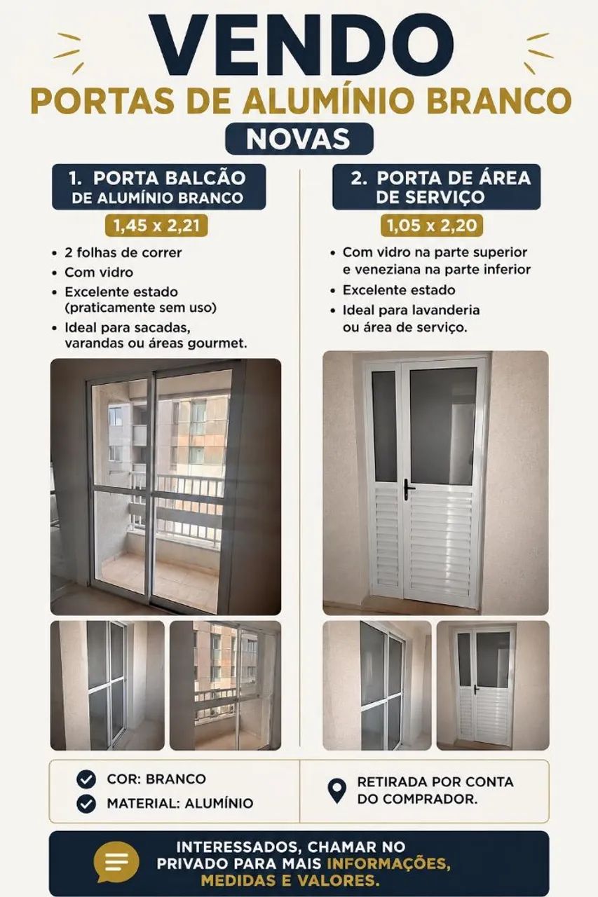 Portas de alumínio Branca 