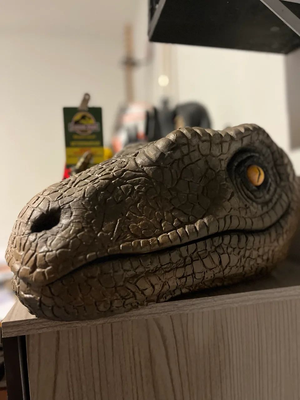 Velociraptor Jurassic Park - estátua da cabeça  - Foto 3