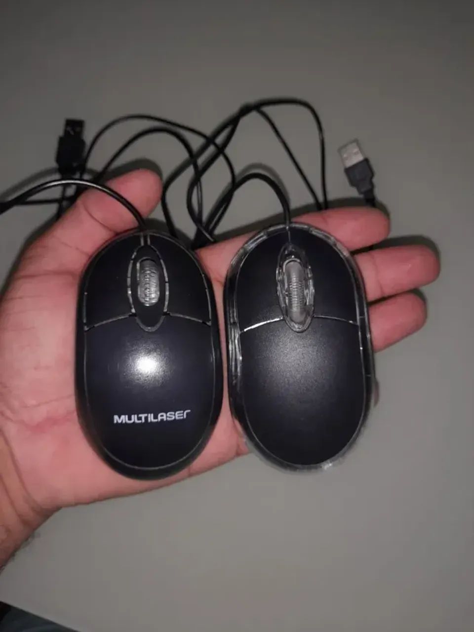 kit 2 mouses usb com fio preto