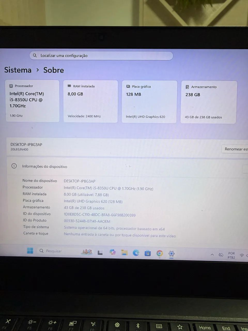 Notebook Lenovo T480 - Core i5pro 8th Gen  - Foto 3