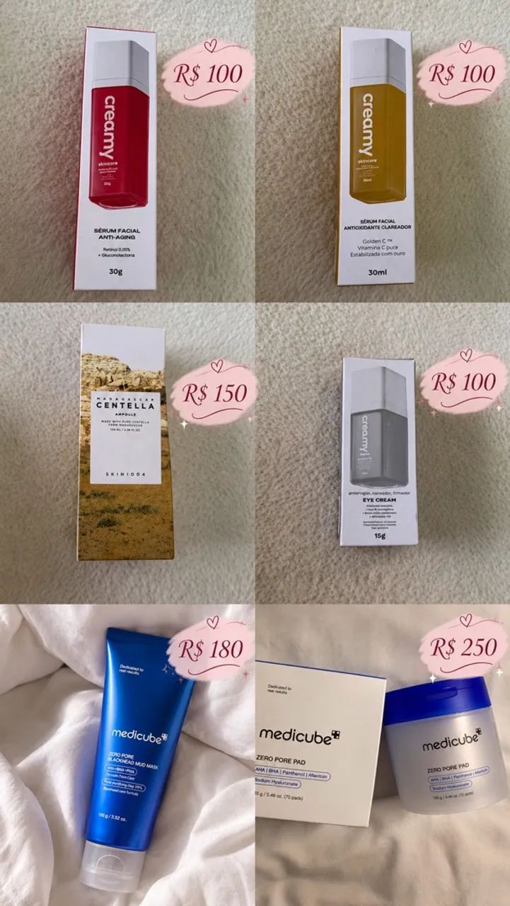 Produtos skin care 