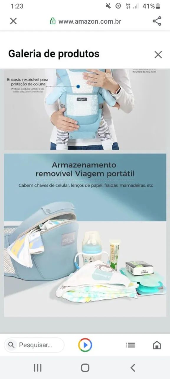 Canguru azul para bebê 