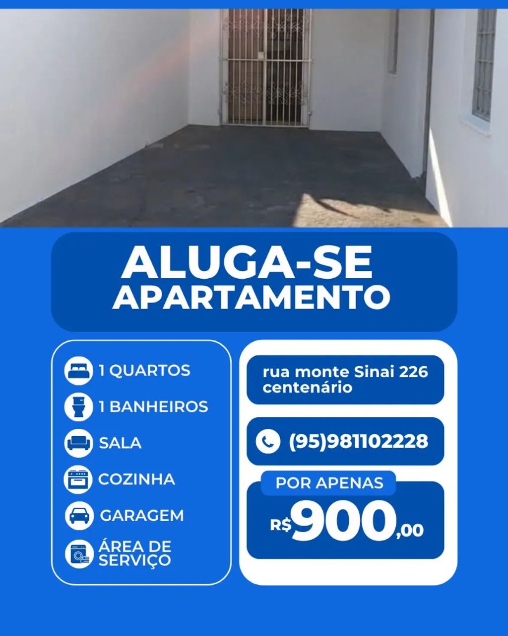 Aluga-se apartamento no bairro centenário