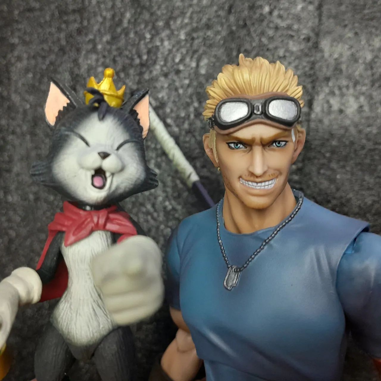 Play Arts Kai Cid Highwind + Cait Sith Final Fantasy VII Advent Children - Without Box