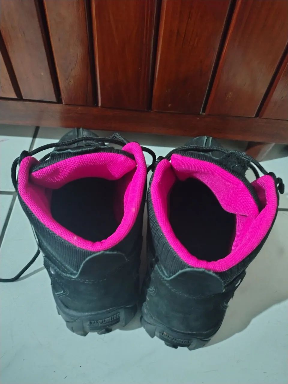 BOTA DE SEGURANÇA - PRETA E ROSA - Foto 3