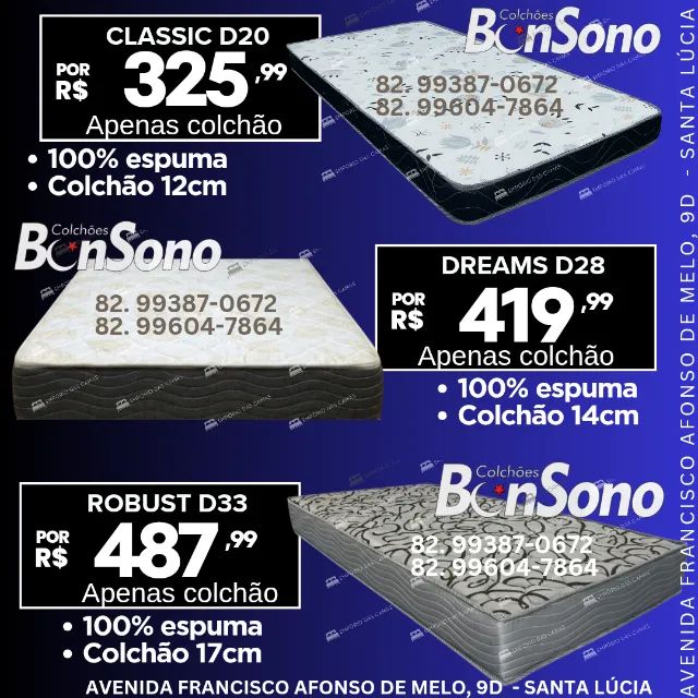 Colchão solteiro espuma bonsono pronta entrega 