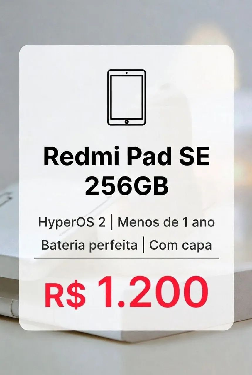 Redmi Pad SE 256GB - Cinza (acompanha caneta) 