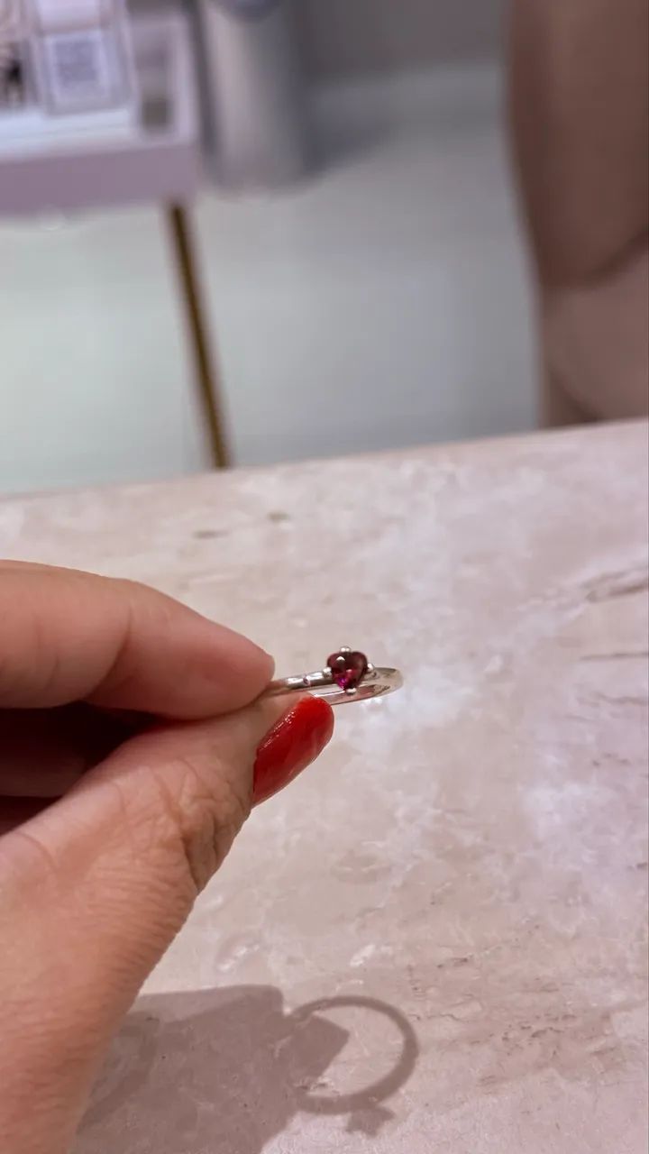 Anel Pandora Original Prata 925 com Pedra Rosa + Caixa - Foto 2