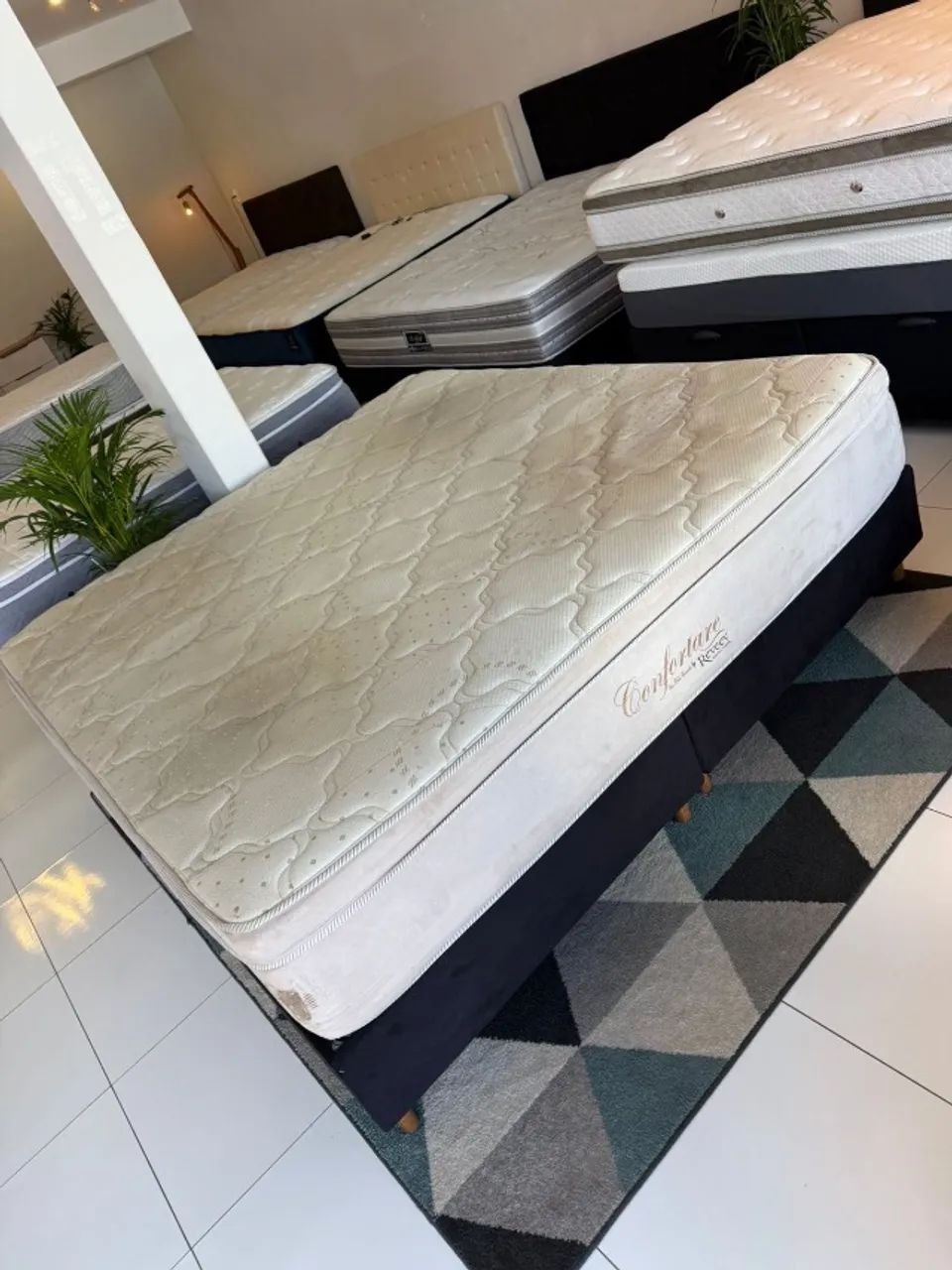Cama box KING COM COLCHÃO KING USADO - Entrego!  - Foto 3