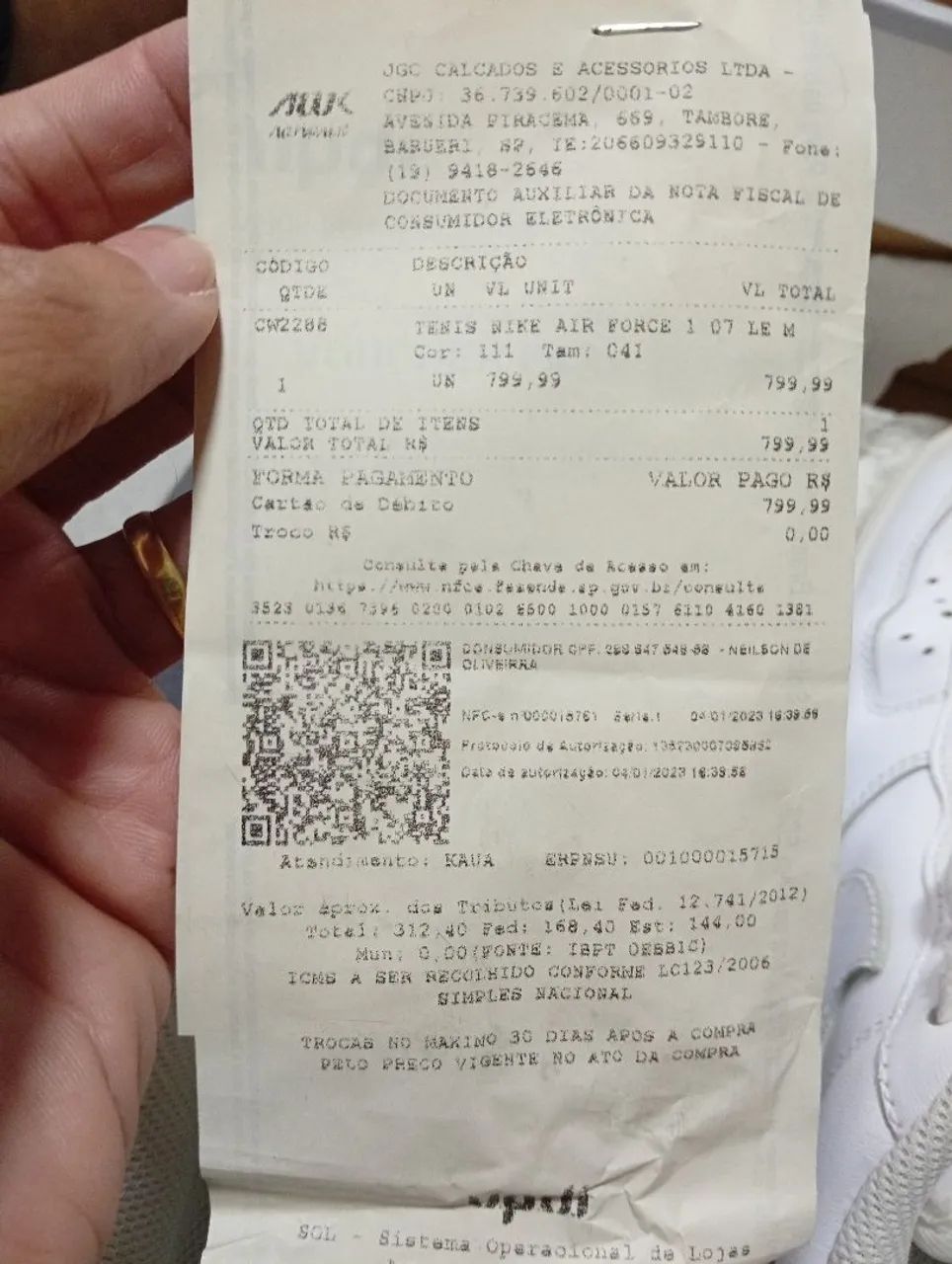 Tênis Air Force One - Original, Na caixa e com NF - Foto 5