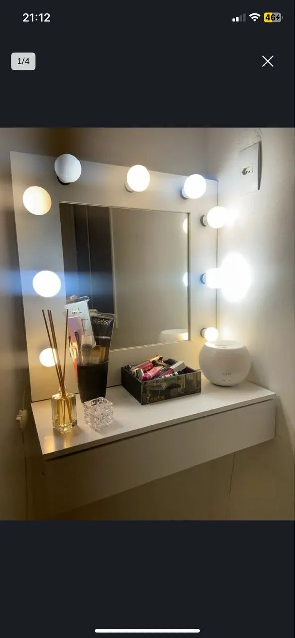 Penteadeira luxo, com espelho e luzes inclusos - Foto 3