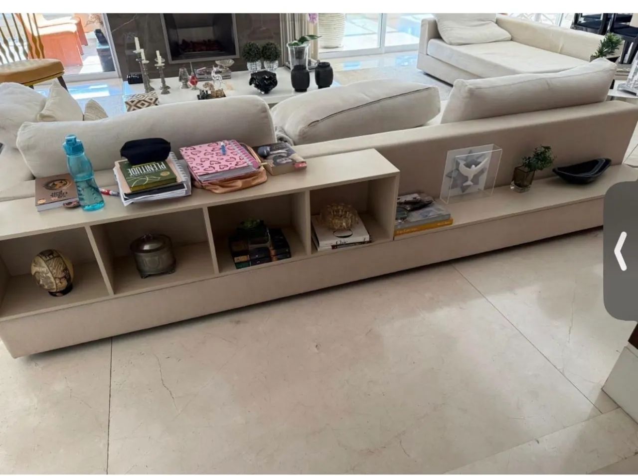 Conjunto de sofa e Chaise em linho beje - Foto 2