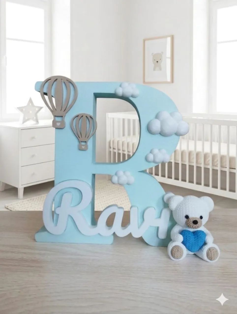 Placa decorativa para quarto de bebê - personalizado 