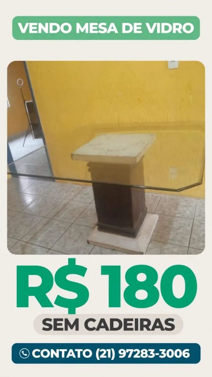 Mesa de vidro barato 