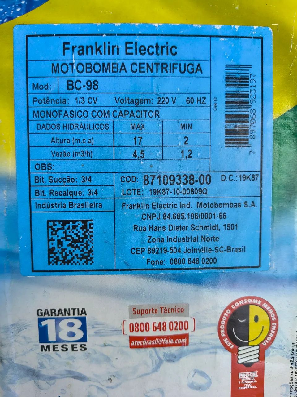 Bomba Schneider BC-98 nova na caixa - Foto 5