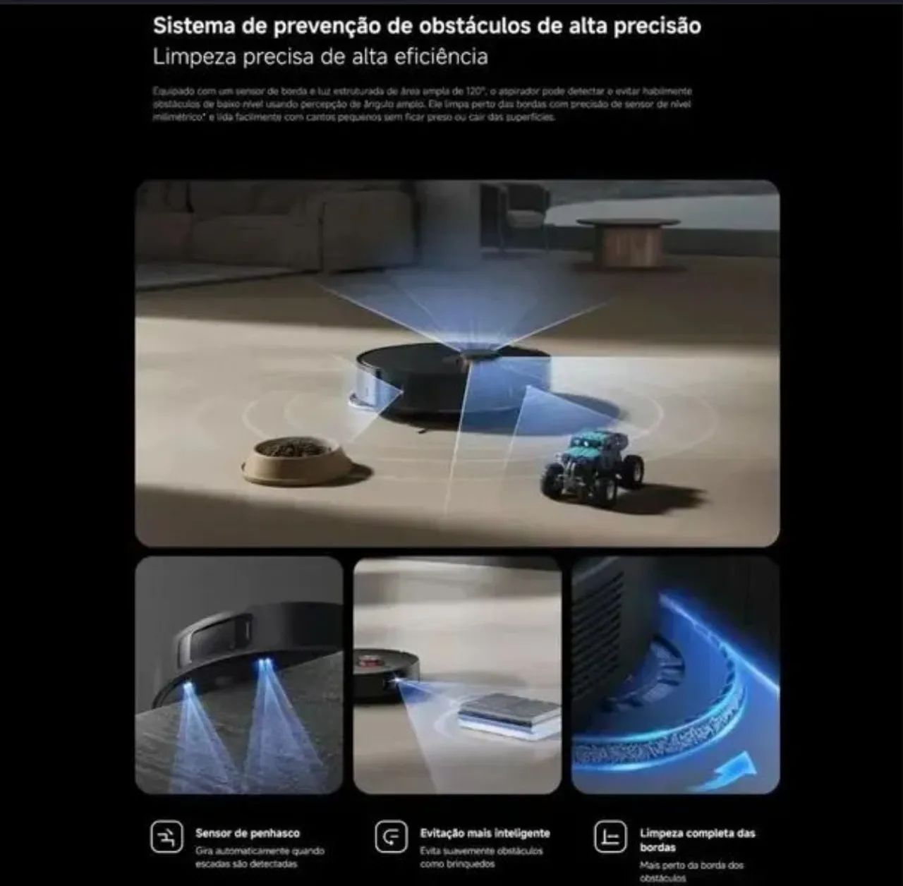 Aspirador Robô Xiaomi X20 MAX Robot Vacuum Preto - Foto 4