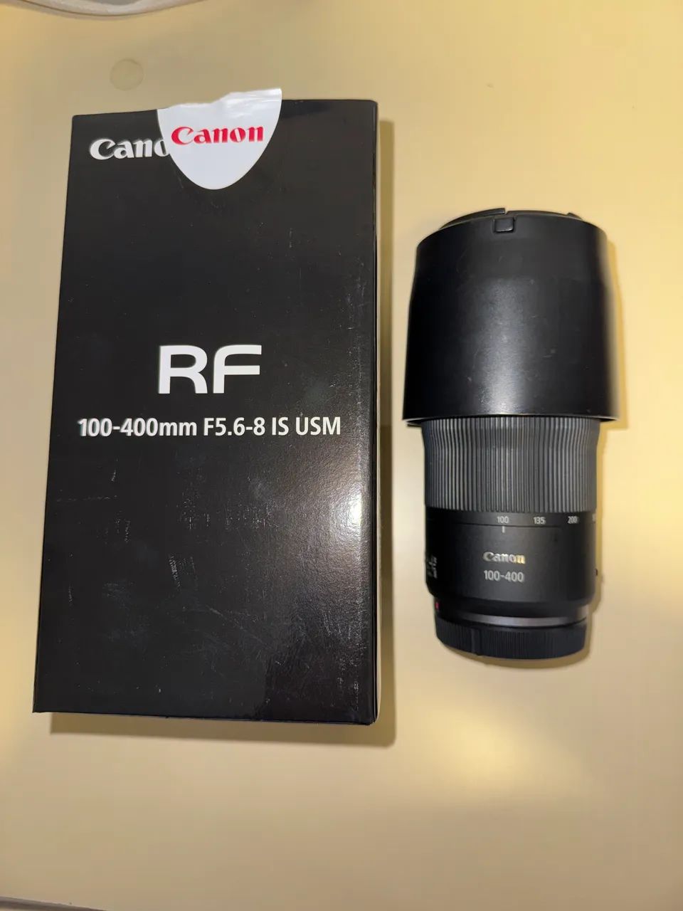 Canon RF 100-400mm F5.6-8 IS USM + Parasol + Caixa Original