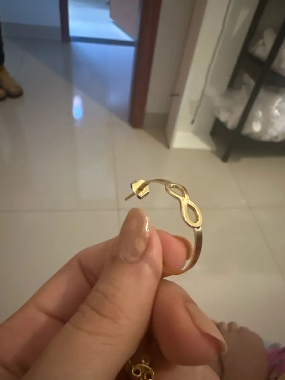 Brinco de ouro 18k 4 g - Foto 2