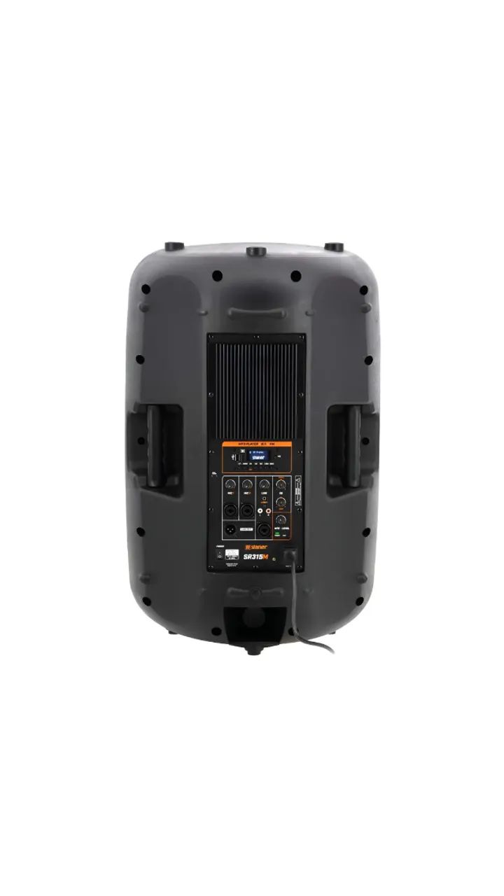 Caixa Ativa Staner 300W 2 Vias Bluetooth Rádio FM SR315M Preta - Foto 3