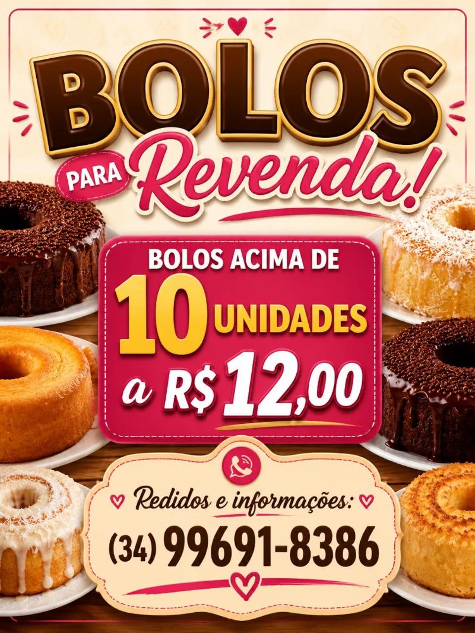 Forneço bolos para revendas