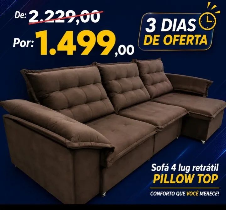 Sofá 4 lug retrátil (pronta entrega)
