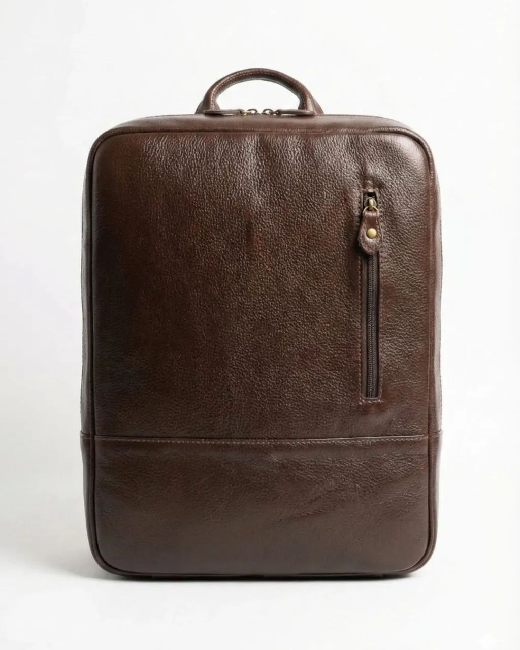 Mochila Slim em couro legítimo marrom 